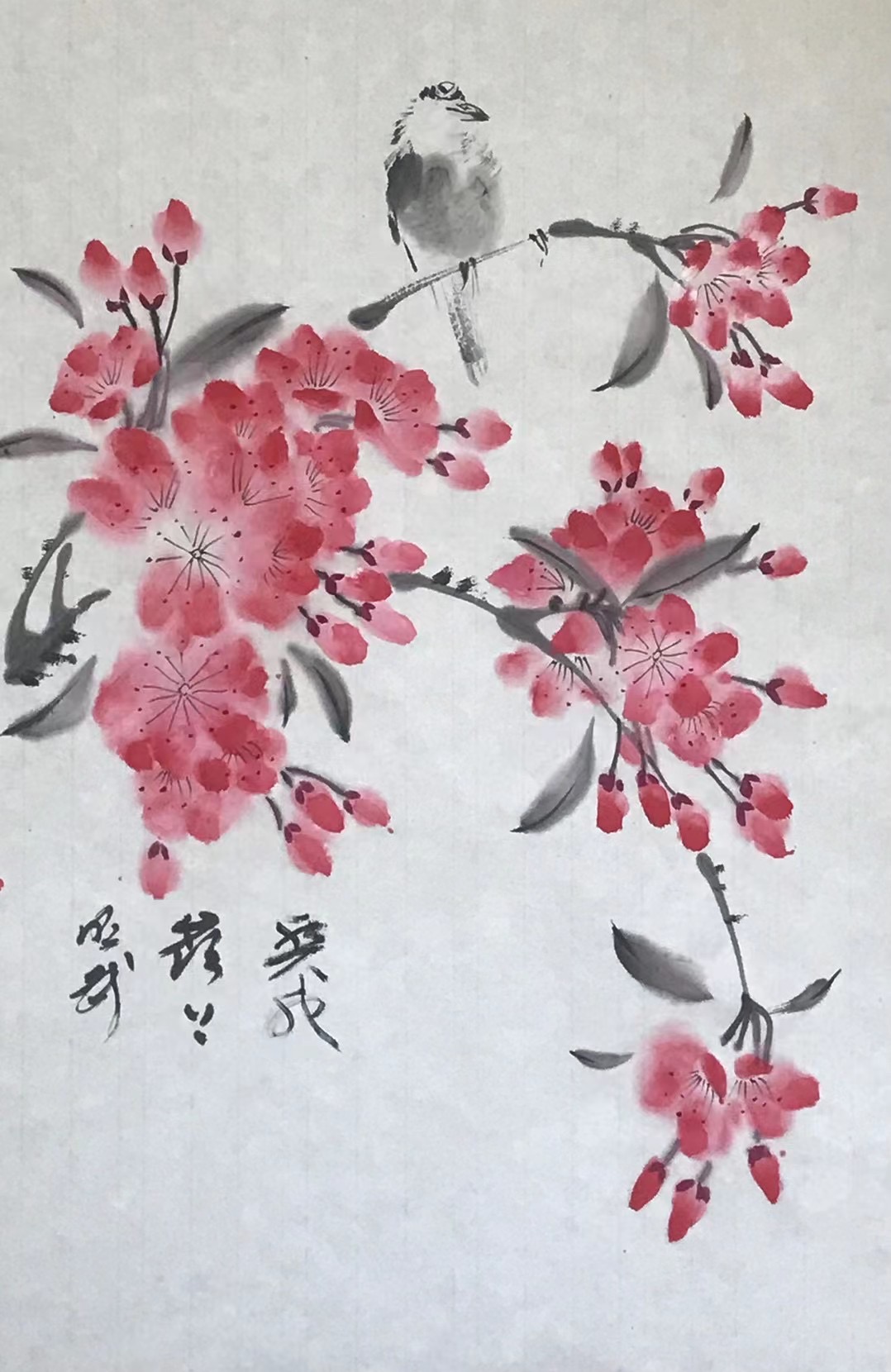 樱花⼩⻦图