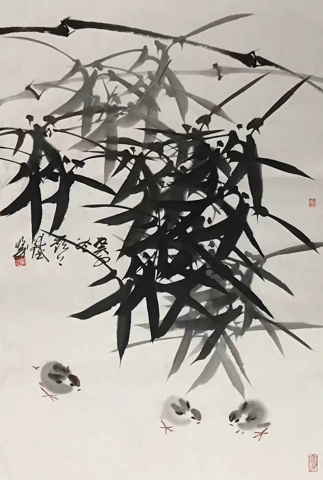 墨⽵⼩鸡图