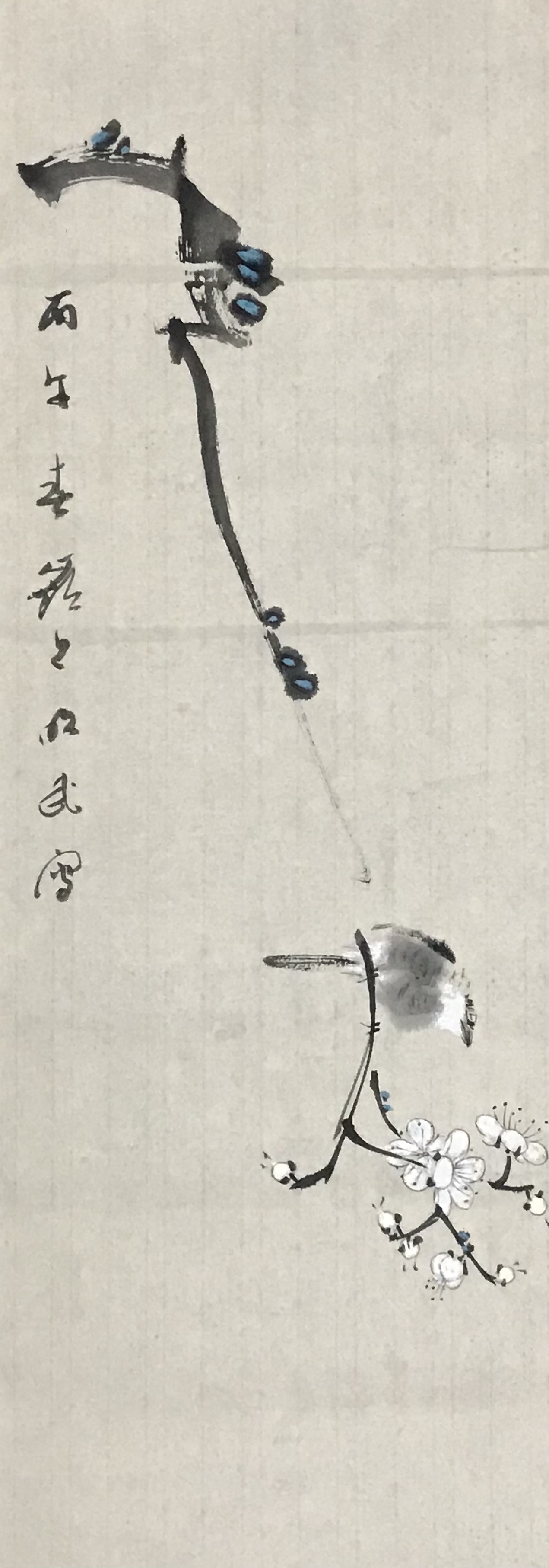 梅花⼩⻦图
